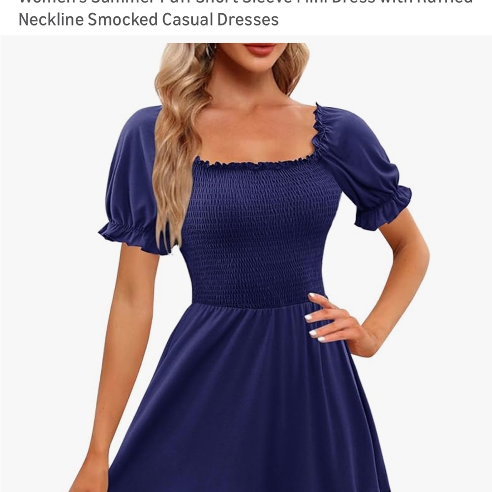Summer Puff Short Sleeve Mini Dress